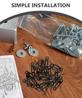 Rock Solid Heavy Duty 30 Piece Invisible Cabinet Connector Set Featuring 2 In 1 Iron Hidden Joint Fasteners for easy installation on a wooden surface.