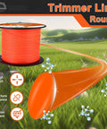 Beefed Up Heavy Duty 0.095 Inch Trimmer Line 880 Ft Reel Round Trimmer String Commercial Grade Cord For Most Gas Electric Cordless Trimmers Fits Wide Range Of Trimmer Models Durable Orange 3 Lb Pack For Pros And Home Use