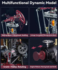 Industrial City Series 3D Puzzle Oil Pump Jack Dope Motorized Model With LED Lighting Three And A Half Hour Build Time Modular Assembly Kit For Adults And Teens Realistic Crank Driven Motion And Snappy Display, metal oil pump model