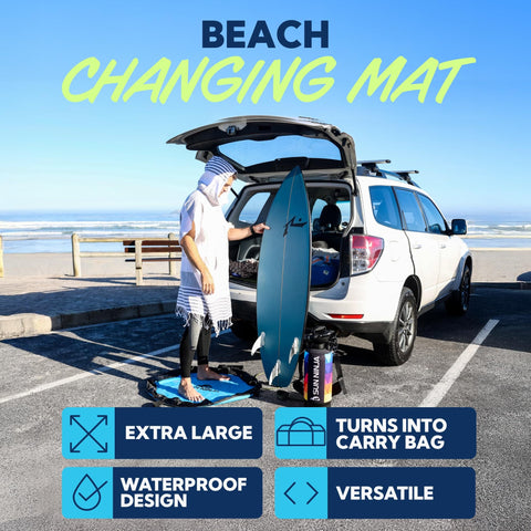 Wetsuit Changing Mat And Dry Bag Combo Waterproof Beach Changing Pad No More Soggy Seats Keeps Your Car Clean And Dry While Protecting Surf Gear Ideal Gift For Surfers