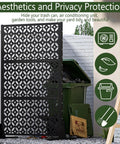 72 Inch Metal Outdoor Privacy Screen Panel With Rust Resistant Powder Coat for patio garden yard, cross pattern, freestanding.