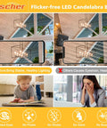 Comparison of flicker-free LED E12 Candelabra Bulbs 4W 2700K warm white lighting and others causing eyestrain and headache