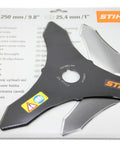 1 Inch Beefy Brush Knife Steel Blade With 25.4 Mm Mounting Hole Compatible With FS90 FS91 FS94 FS111 FS131 FS240 FS250 And More OEM Factory Replacement Part For Brush Cutters on packaging