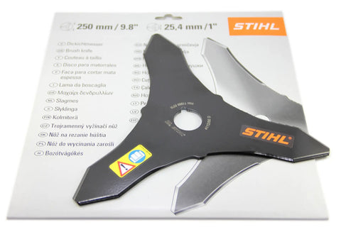 1 Inch Beefy Brush Knife Steel Blade With 25.4 Mm Mounting Hole Compatible With FS90 FS91 FS94 FS111 FS131 FS240 FS250 And More OEM Factory Replacement Part For Brush Cutters on packaging
