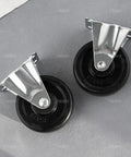 Two metal plate top 4 Pack 3 Inch Rubber Caster Wheels With Plain Plate Top For Shelves And Trolleys Heavy Duty Noiseless Rolling Each Wheel Supports 99 Lb
