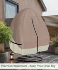 Heavy Duty Patio Hanging Egg Chair Cover For Double Seat Wicker Swing With Stand Protector 600D Waterproof Outdoor Shield