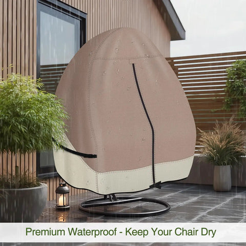 Heavy Duty Patio Hanging Egg Chair Cover For Double Seat Wicker Swing With Stand Protector 600D Waterproof Outdoor Shield