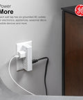 Six Outlet Side Entry Power Tap Side Access Adapter Converts Two Indoor Outlets Into Six, Slim Vertical, Space Saving Design
