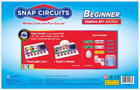 Box cover of Beginner Electronics Snap Together Kit For Kids Ages 5-9 STEM Exploration Project Kit To Build Real Working Circuits