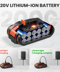 High Performance 20V Cordless Drill and Screwdriving Set with 2 Amp Hour Battery 42 Piece Kit Includes Extension Rod and Flexible Shaft Keyless Chuck Made Easy for Weekend Warriors lithium-ion battery with charging indicators.