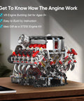 Dope V8 Engine Building Blocks Kit That Actually Runs With Battery And Motor 2718 Piece Engineering Model For Adults
