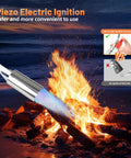 Propane Weed Torch With 14Ft Hose, High Output Blow Torch, Self Igniter, turbo flame near campfire, ideal for outdoor use