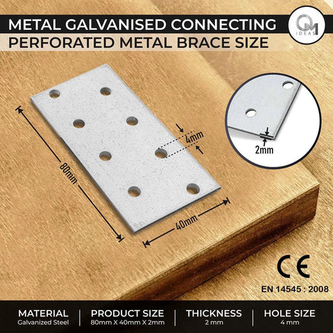 Professional Grade Galvanized Steel Flat Joining Nail Plates For Timber Framing Rock Solid Connectors No Sweat Setup Kickass Strength Perforated Metal Brackets 10 Pack