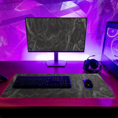 Extended Large Gaming Mouse Pad Desk Mat 27.6x11.8 Inches with 3mm Non Slip Base and Stitched Edge on gaming desk
