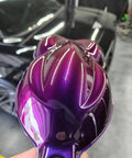 Close-up of Wineberry Basecoat Auto Paint Gallon Paired With Medium Reducer Creates A Dope Candy Pearl Colorshift showing vibrant purple finish.