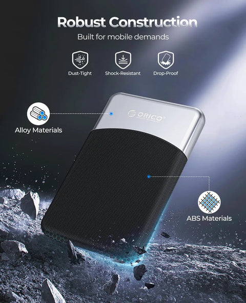 1TB External SSD With 2 In 1 USB C Cable Portable Solid State Drive USB 3.2 Gen 1 Up To 460 MBps, showing alloy construction