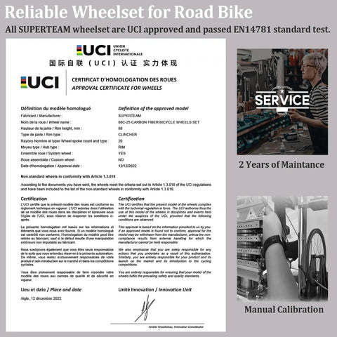 Anniversary Edition 50mm Carbon Wheelset For Road Bikes With Disc Brakes 700c Center Lock And QR certificate and service images