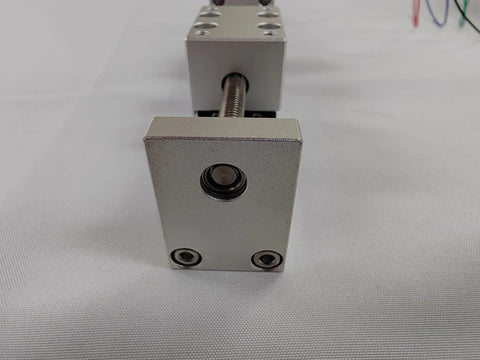 Front view of Linear Motion Actuator with Lead Screw and Motor for DIY CNC Router X Y Z Axis 40mm Stroke, dustproof design.