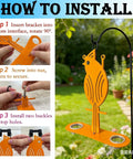 Oriole Bird Feeder Hanging Outdoor Decor With Clear PP Bowl Perch And Attachment Prongs For Clementines Mandarins And Oranges No Fuss Setup For Garden Backyard Patio Or Deck Wildlife Attraction installation steps.