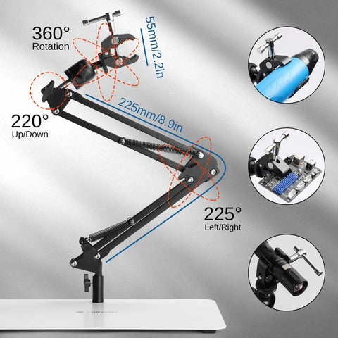 Magnetic Helping Hands Soldering Station with Solder Fume Extractor and 360 Hot Air Gun Holder showcasing flexible gooseneck arms.