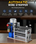 Heavy Duty Automatic Wire Stripping Machine With Eleven Channels And 550W Motor, showcasing motor and adjustable slots on workstation.