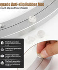 Close-up of 20 Inch Heavy Duty Aluminum Alloy Lazy Susan Turntable Bearing with upgrade anti-slip rubber mat for stability.