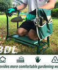 Person using Garden Kneeler Seat With Upgraded Thick Kneeling Pad And Large Tool Pouch Foldable Stool Supports Up To 330 Lb