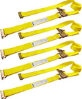 4 Pack 2 Inch Wide 20 Foot E Track Ratchet Straps Heavy Duty Cargo Tie Downs 4500 Pound Break Strength 1500 Pound Working Load