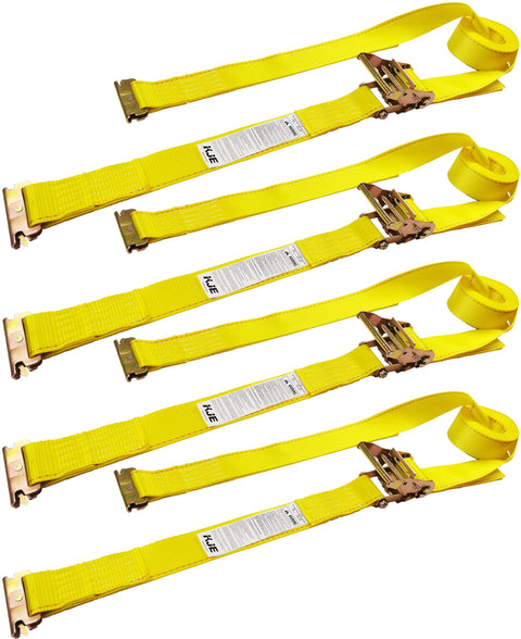 4 Pack 2 Inch Wide 20 Foot E Track Ratchet Straps Heavy Duty Cargo Tie Downs 4500 Pound Break Strength 1500 Pound Working Load