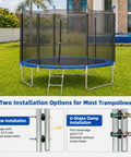 Complete Six Piece Trampoline Replacement Enclosure Poles With Thick Foam Sleeves And Secure Caps For Straight Frame Nets To Upgrade Your Backyard Rig With Absolutely Zero Hassle, showing installation options.