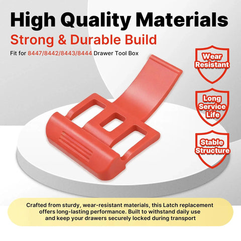 Tough As Nails Replacement Latches For Drawer Tool Boxes In Bright Red 2 Pack durable latch with secure fastening for tool box drawers.