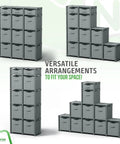 Must Have 12 Cube Storage Organizer With Bins Included For Toy Organization Closet And Clothes All In One Grey Cube System in various configurations