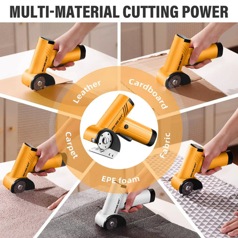 Get The Rhino Hit Cordless Electric Scissors Up A Gear With 4 Speed Settings Up To 320 Rpm for cutting cardboard and various materials.
