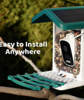 Smart Bird Feeder With Camera For Backyard Viewing, 2.5K HD Video, AI Bird Recognition Of 10K Birds mounted on tree branch