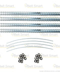 Heavy Duty Alligator Conveyor Belt Staple Fastener Kit With Pre Installed Strips For Quick Rubber Belt Splice Repair Includes nylon hinge pins and retaining washers.