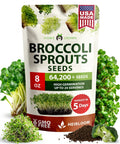Broccoli Sprout Seeds 8 Oz Bulk Heirloom Non GMO High Germination Sulforaphane Rich For Quick Five Day Harvest Ideal For Sprouting Jars