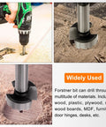 Built Tough 2 Pack Forstner Drill Bits 10mm And 13 32 Inch Quick Change Hex Shank Serrated Carbon Steel Driver in action drilling wood.
