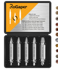 5 Piece Screw Extractor Set For Stripped Screws And Bolts Drill Bit Tools, extractors 0 1 2 3 4 in case, works with most drills