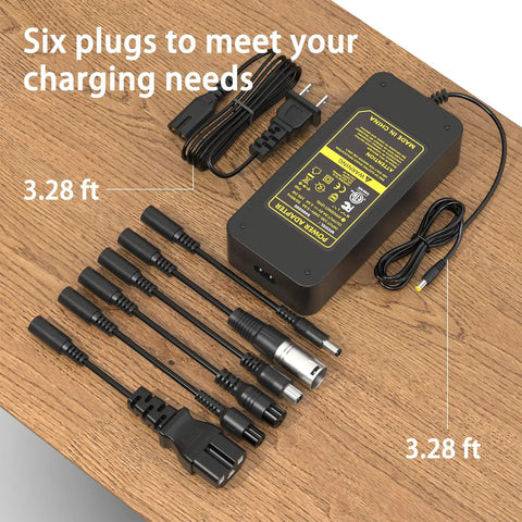 54.6V 2A Electric Bike Fast Charger With All In One Universal Connectors For 48V 10S Ebike Lithium Battery Replacement Plugs For Gotrax Jetson Razor Ninebot Segway And More
