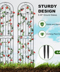 Two Pack 86.7 Inch High Sturdy Metal Garden Trellis With Black Powder Coat Wire Lattice Grid Panel for climbing plants