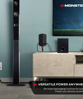 Power Shield XL Surge Protector with Outlet Extender 4 Grounded AC Outlets and 2 USB A Ports on entertainment console