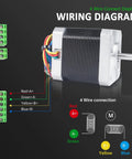 Stepper Motor Driver DM556S Kit With CBX1605 Linear Stage 4-wire connection diagram for CNC motorization
