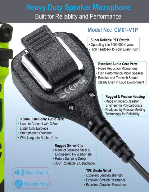 Speaker Mic For Motorola Vertex Radios Compatible With VX 261 VX 531 EVX 261 EVX 531 534 539 VX 210 231 260 264 351