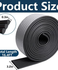 Weather Resistant Water Pipe Insulation Tape 16.4 Ft Long By 3.2 In Wide Foam Wrap roll with product dimensions displayed