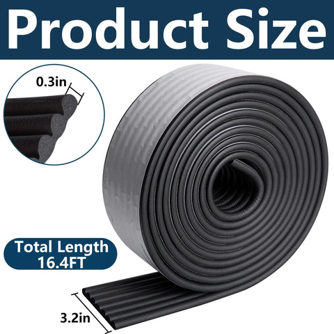 Weather Resistant Water Pipe Insulation Tape 16.4 Ft Long By 3.2 In Wide Foam Wrap roll with product dimensions displayed