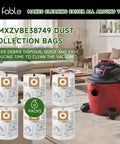 Room with red vacuum and Six Pack Universal Replacement Vacuum Bags For 16 And 20 Gallon Wet Dry Vacs on floor