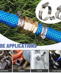 Heavy Duty Hose Clamp Kit With 50 Ft Stainless Steel Band And 24 Fasteners All In One Worm Gear Adjustable Duct Pipe Clamp Set for wide applications