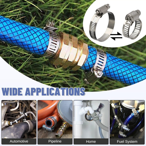 Heavy Duty Hose Clamp Kit With 50 Ft Stainless Steel Band And 24 Fasteners All In One Worm Gear Adjustable Duct Pipe Clamp Set for wide applications