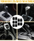 Universal Gear Shift Knob Adapter Kit 10 Pc Aluminum Alloy Thread Adapters M10x1.25 M12 M14 Quick Install Slick Fit
