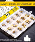 Brass Threaded Inserts Kit With Knurled Heat Set Inserts 300 Piece 15 Size Assortment From M2 To M6 For 3D Printing And Plastic Projects Sturdy Case Included
